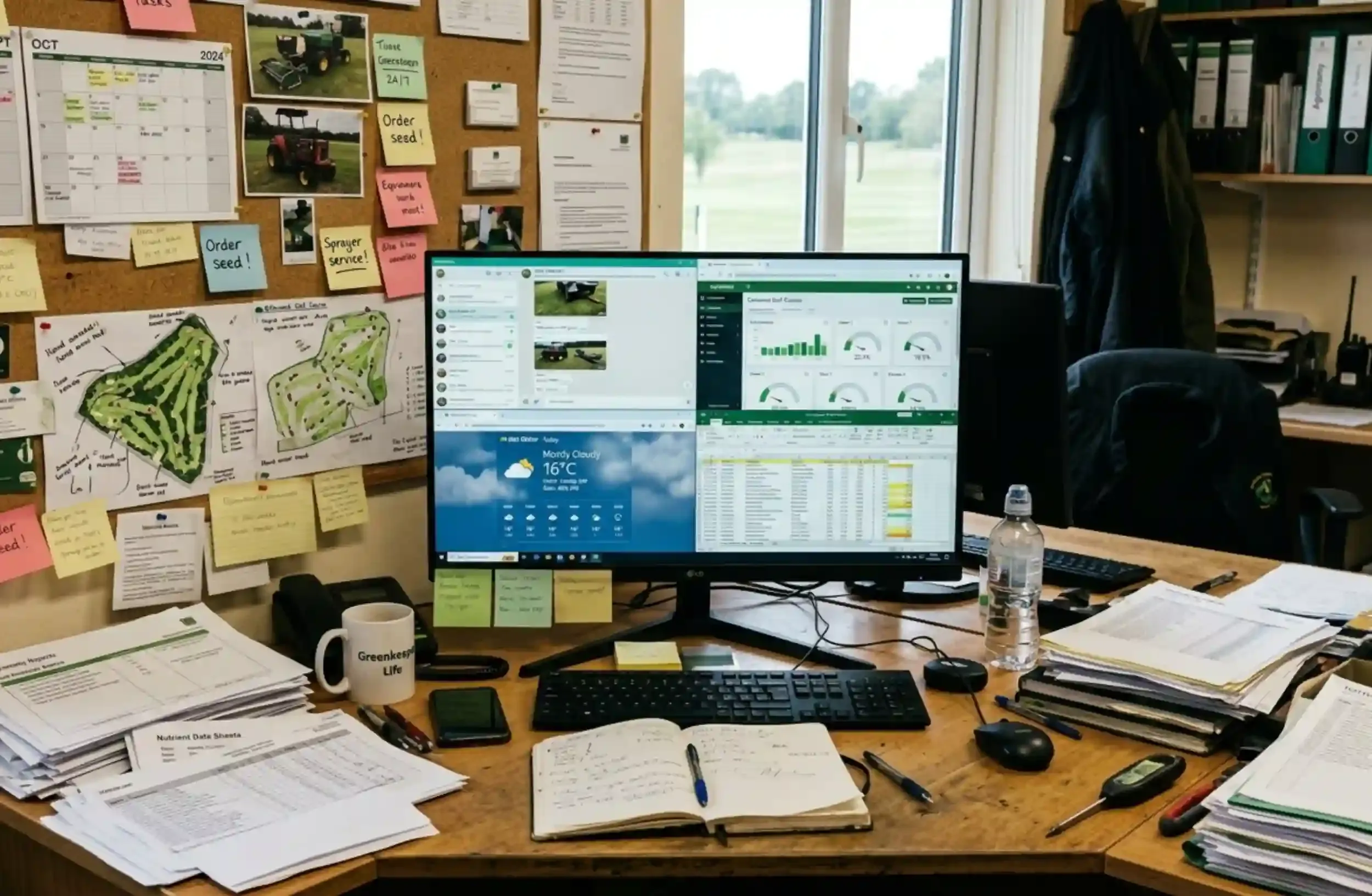 Greenkeepers Cluttered Desk